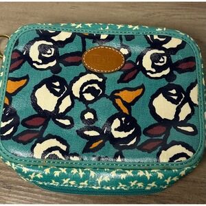 Fossil Key Floral‎ Coated Canvas Travel Organizer Birds Zipper Pouch